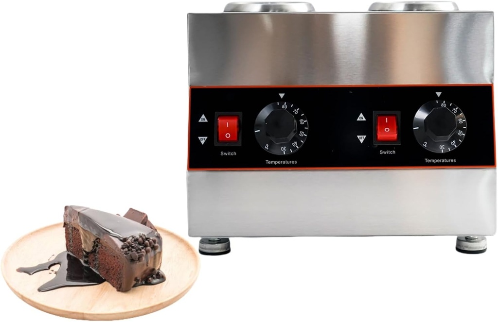 110V Electric Sauce Heater with 2 * 22oz Bottles Commercial Hot Fudge Cheese Caramel Jam Sauce Warmer Dispenser Pump