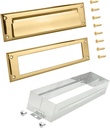 Nuk3y Solid Brass Mail Slot with Sleeve (Polished Brass, 10"" x 3"")"