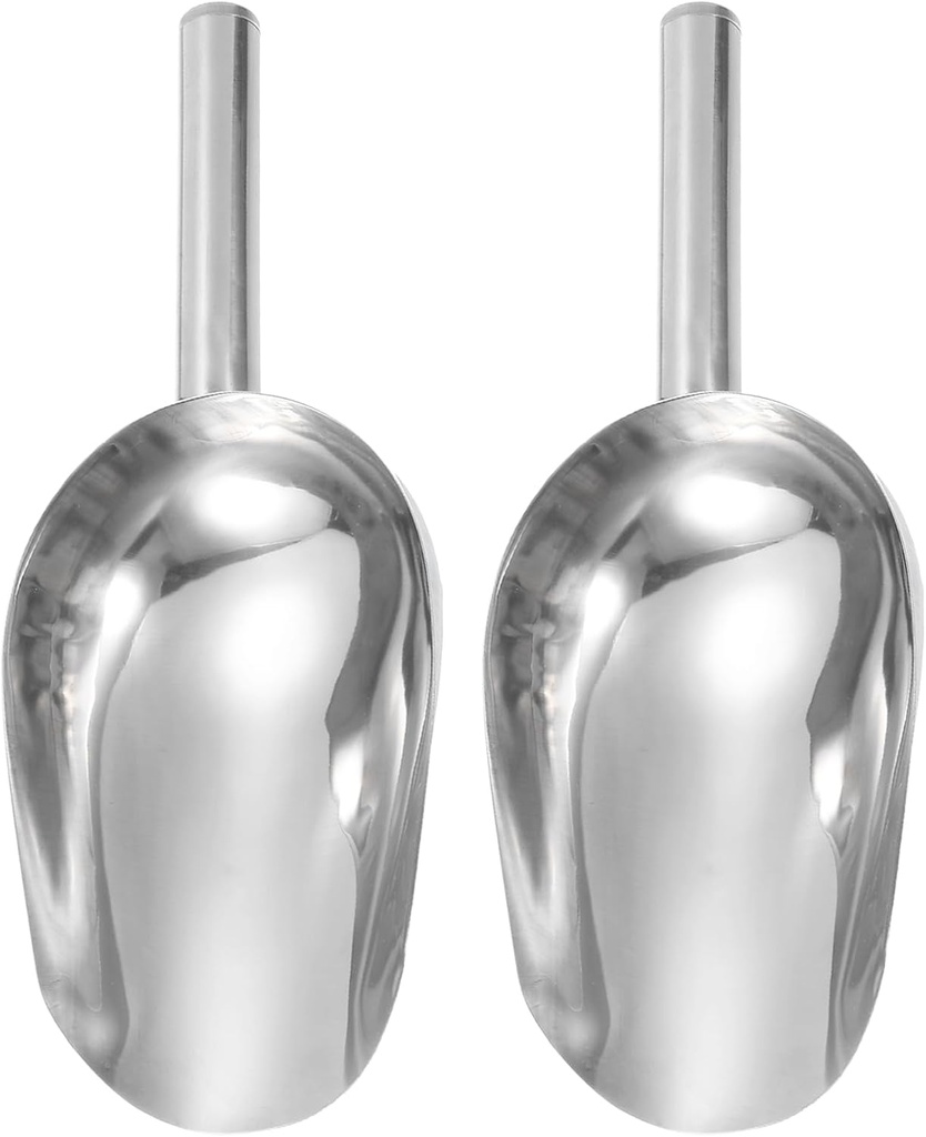 HARFINGTON 2pcs Garden Soil Scoop 9.45 x 3.74 Stainless Steel Hand Shovel Spade with Handle for Planting Weeding Digging