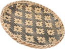 Bamboo Woven Wall Basket Decor Round Hanging Tray for Home Decoration Unique Bamboo Wall Art Flat Woven Baskets for Kitchen or Living Room