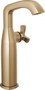 Delta Stryke Vessel Sink Brushed Gold Bathroom Faucet 1 Hole, Single Hole Bathroom Sink Faucet for Vanity, Lumicoat Champagne Bronze 7766-CZ-PR-DST (Drain Not Included)