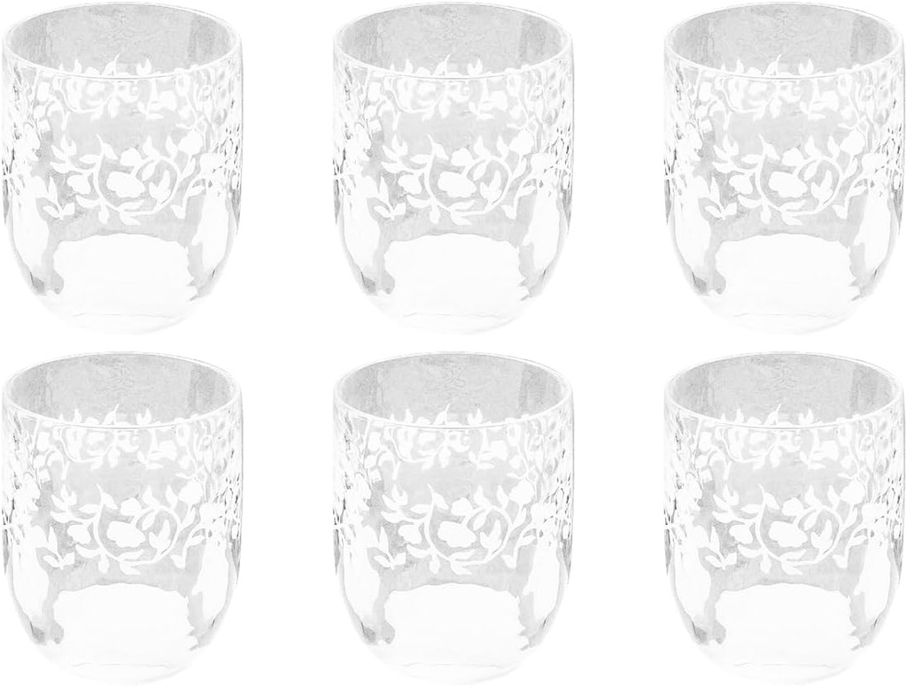 Vines Premium Acrylic Drinkware Indoor/Outdoor Stemless Wine/Tumbler, Clear, 14.6oz, Set of 6