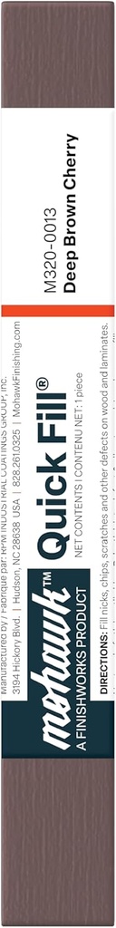 Mohawk Quick Fill Putty Burn-in Stick Wood Filler, Deep Brown Cherry M320-0013, 1 Count