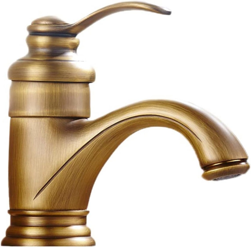 Faucet for Bathroom Sink Antique Bathroom Faucet Single Hole Bathroom Faucet Antique Brass Bathroom Sink Faucet Tall for Bathroom,Antique A (Color : Antique A)