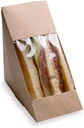 Restaurantware Cafe Vision Triangle Kraft Paper Medium Sandwich Box - 4 3/4" x 4 3/4" x 2 3/4" - 25 count box