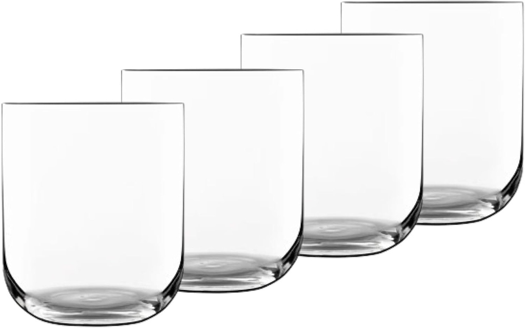 Luigi Bormioli Sublime 15.25 Oz Double Old Fashioned Glasses, Set of 4 - Made in Italy, Whiskey Glassware with Minimalist Design - Durable SON.hyx Drinkware for Cocktails, Spirits, Water, Juice