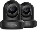 Amcrest 2-Pack 1080p WiFi Camera Indoor, 2MP Pan/Tilt Home Security Camera, Auto-Tracking, Motion & Audio Detection, Enhanced Browser Compatibility, H.265, Two-Way Talk 2PACK-IP2M-841B-V3 (Black)