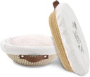 Banneton Bread Proofing Basket Set of 2, 9 10 11 inches Round & Oval Cotton Rope Sourdough Bread Baking Supplies Proofing Bowls with Liners & Covers Gifts for Bakers Women Wife Mom