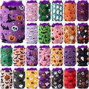24 Pcs Halloween Can Cooler Sleeves Insulated 12 oz Colorful Pumpkin Cat Ghost Funny Beer Drink Cooler for Bottle Halloween Party Beverage Favors Decoration Gift