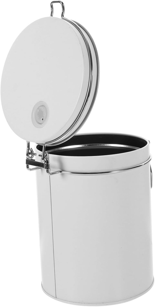 SECFOU Airtight Tin Canister for Tea and Coffee Storage Round Tinplate Jar Lid Food Storage Container for Snacks Cookies and Candy for Home Organization