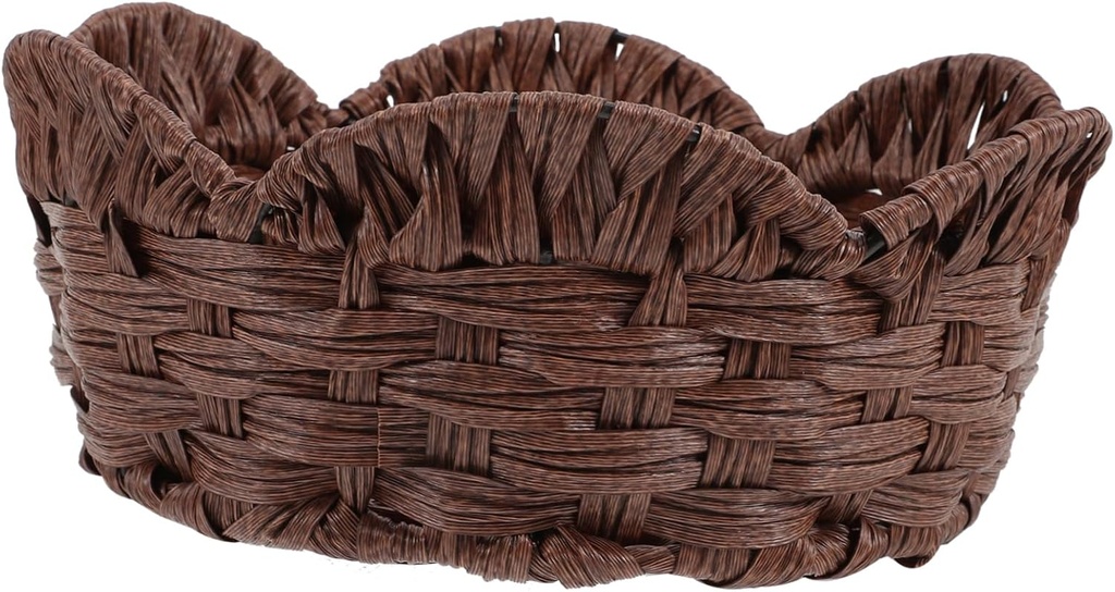 Multi-Function Fruit Basket Woven Storage Basket for Kitchen Countertop Sturdy Rattan Design for Fruits and Bread Versatile Serving Container for Daily Use