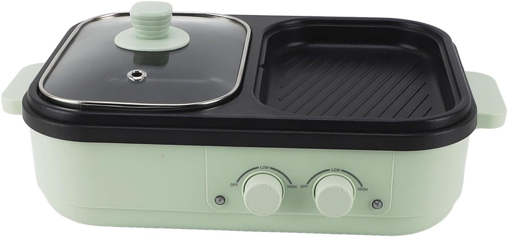 Electric Hot Pot, 1300W Energy Saving Dual Sides Electric Cooker with Lid for Indoor Outdoor Cooking (US Plug 110V), BROLEO0qwcva8ud5-13