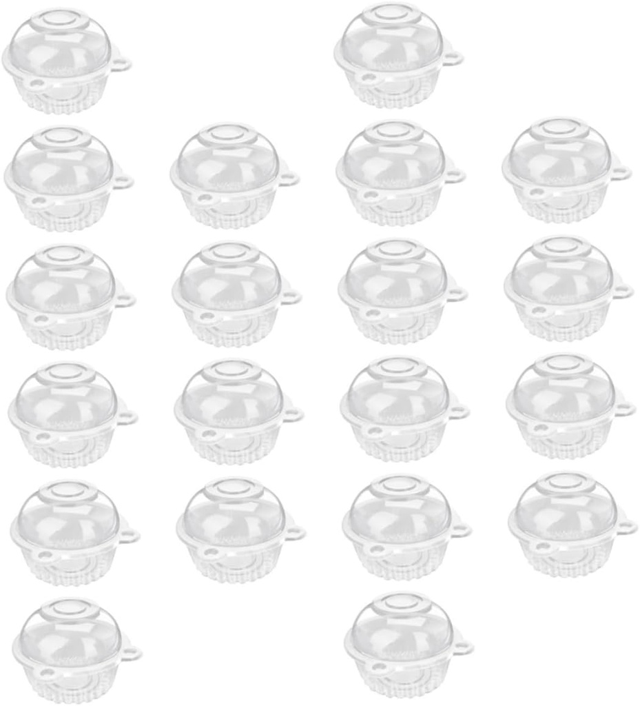 DECHOUS 50pcs Cupcake Storage Boxes Lids Food Containers for Display for Parties Desserts and Includes Inserts for Secure Holding