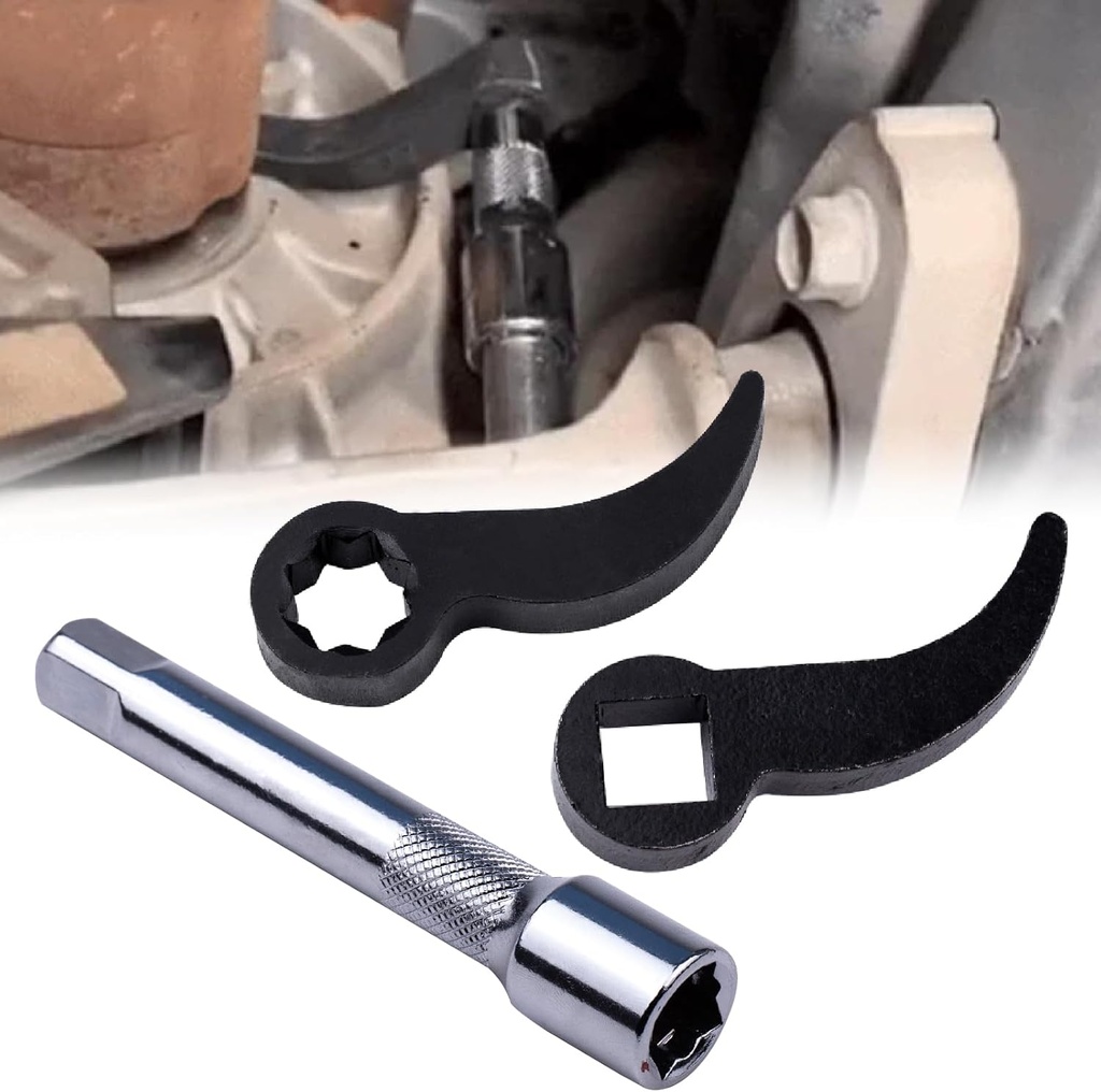 3 Pcs Pry Bar Wrench Adaptor Head Upgraded Thickening Half Shaft Crowbar Adapter Repairing Head Tools with Extension Bar Fit 1/2" Drive Ratchets Car Repair Tool for Tight Space Square Plum Shaped