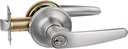 Round Key Different Entrance Lever Door Handle in Satin Nickel Finish.