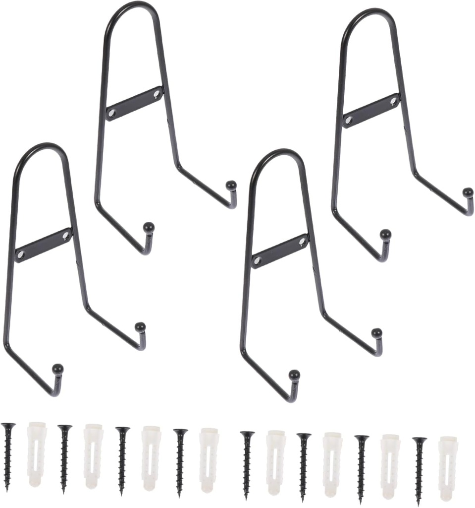 4pcs Ceramic Plate Display Stands Multipurpose Metal Rack for Dish Presentation Adjustable Height Kitchen Storage Solution