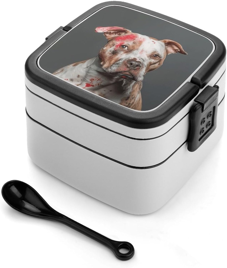 Lipstick on Forehead Bento Box Adult Lunch Box All-in-One Lunch Containers with Removable Compartments Double Layer Bento Lunch Box with Spoon And Handle Stackable Lunchbox