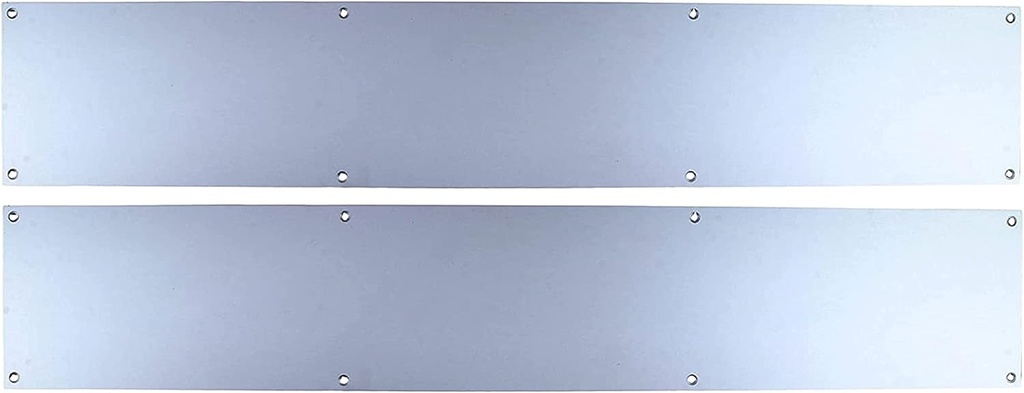 SKANDH Aluminum Kick Plate 6" X 34" Inches for Doors, Satin Finish - Pack of 2