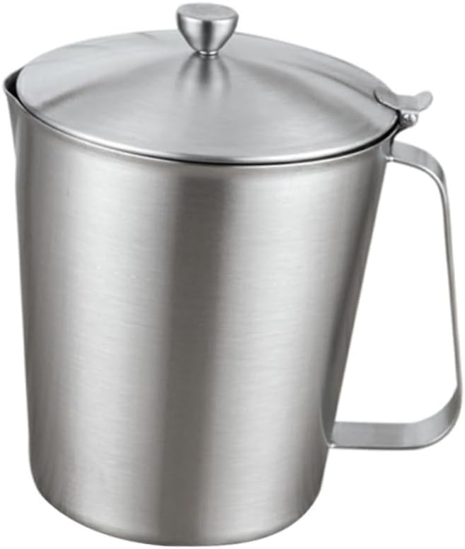 Espresso Milk Maker Latte Art Cup with Lid 1000ml Stainless Steel Measuring Cup Milk Tea Pitcher