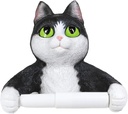 Ebros Whimsical Black and White Tuxedo Green Eyed Kitten Cat Standard Toilet Paper Roll Holder Bathroom Wall Decoration 8" Tall Home Guest Powder Room Cats Kittens Meow Accent