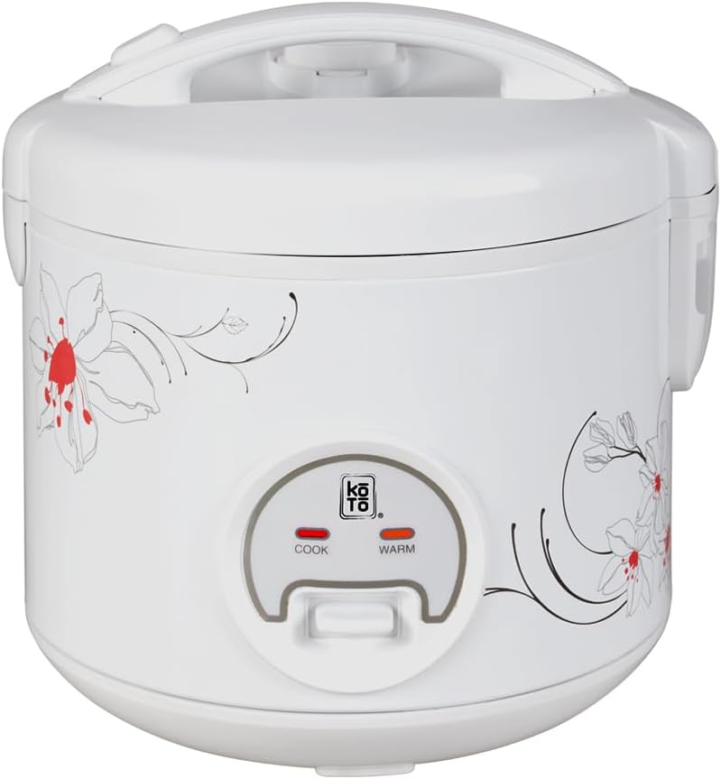 KOTO Rice Cooker & Warmer 5 Cups with Food Steamer, Non-stick Inner Pot, Flower Pattern
