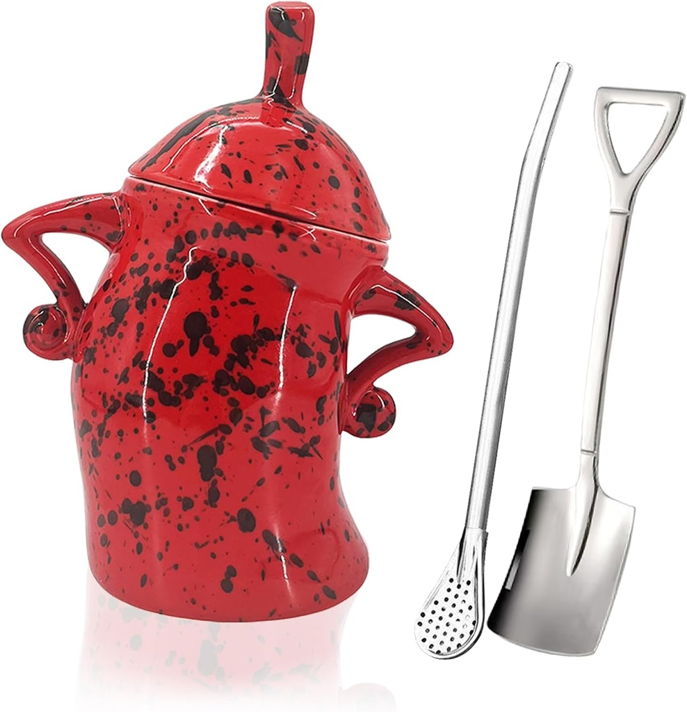 Ceramic Canister with Attitude 28oz, Spice Jars with Airtight Seal Lid for Food Storage, Red Decorative Kitchen Container for Coffee Beans, Tea, Sugar, Salts, Spice and More (800ml)