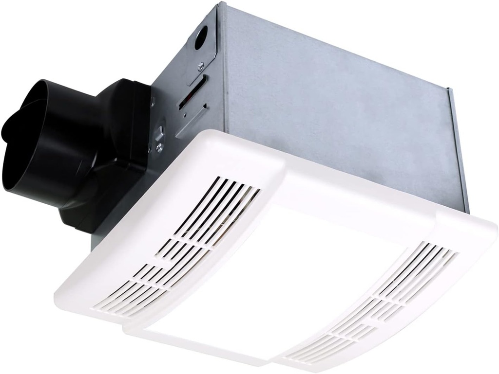 Akicon Bathroom Fan with Light Ultra Quiet 90CFM 1.5Sone Ventilation Fan Exhaust Fan with LED Light（11W E26 Base LED Bulb Included）