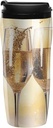 Two Glasses of Champagne Coffee Mug 350ml Double Wall Insulated Travel Coffee Tumbler for Hot/Ice Tea To Go Cups with Lids Leak-proof And Skid-proof Design for Home, Office, Parties