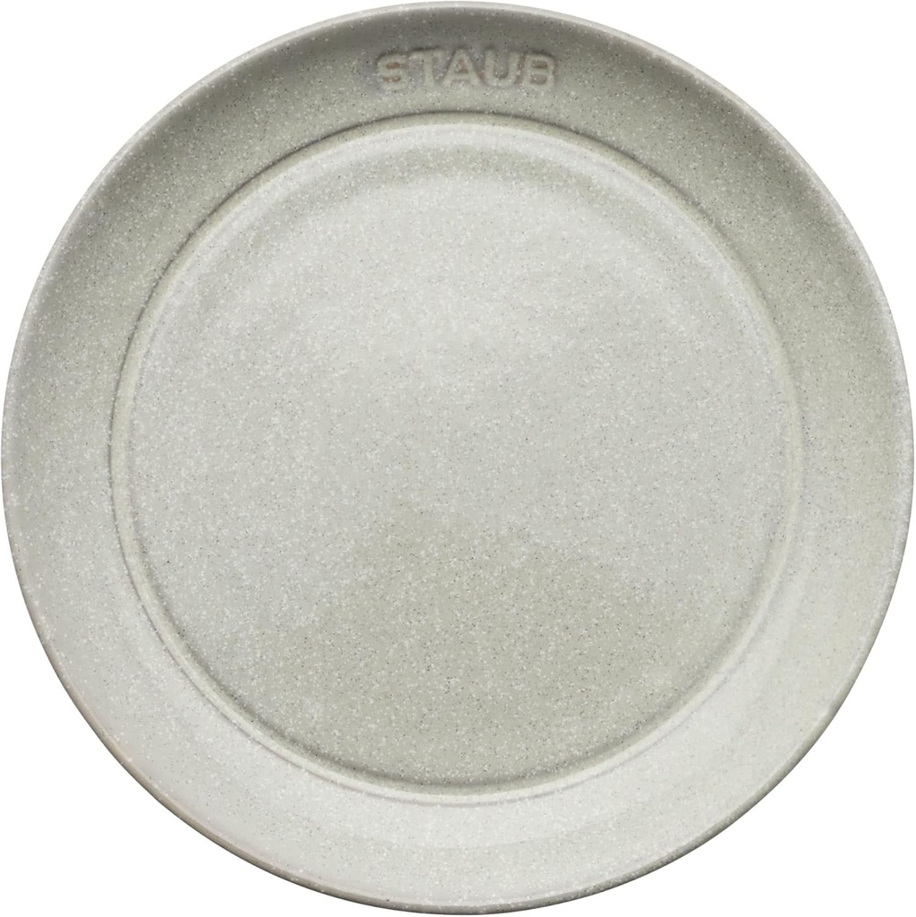 Staub Ceramic Dinnerware 4-pc 6-inch Appetizer Plate Set - White Truffle