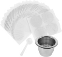 Veemoon Reusable Espresso Coffee Stainless Steel Pod Foil Lids Capsules Lids for Espresso Accessories