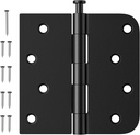 12 Pack Black Door Hinges 4 Inch, Exterior Door Hinges with Square & 5/8" Radius, Removable Pin, Perfect for Heavy-Duty Front & Back Door, Antirust & No Squeaks ﻿