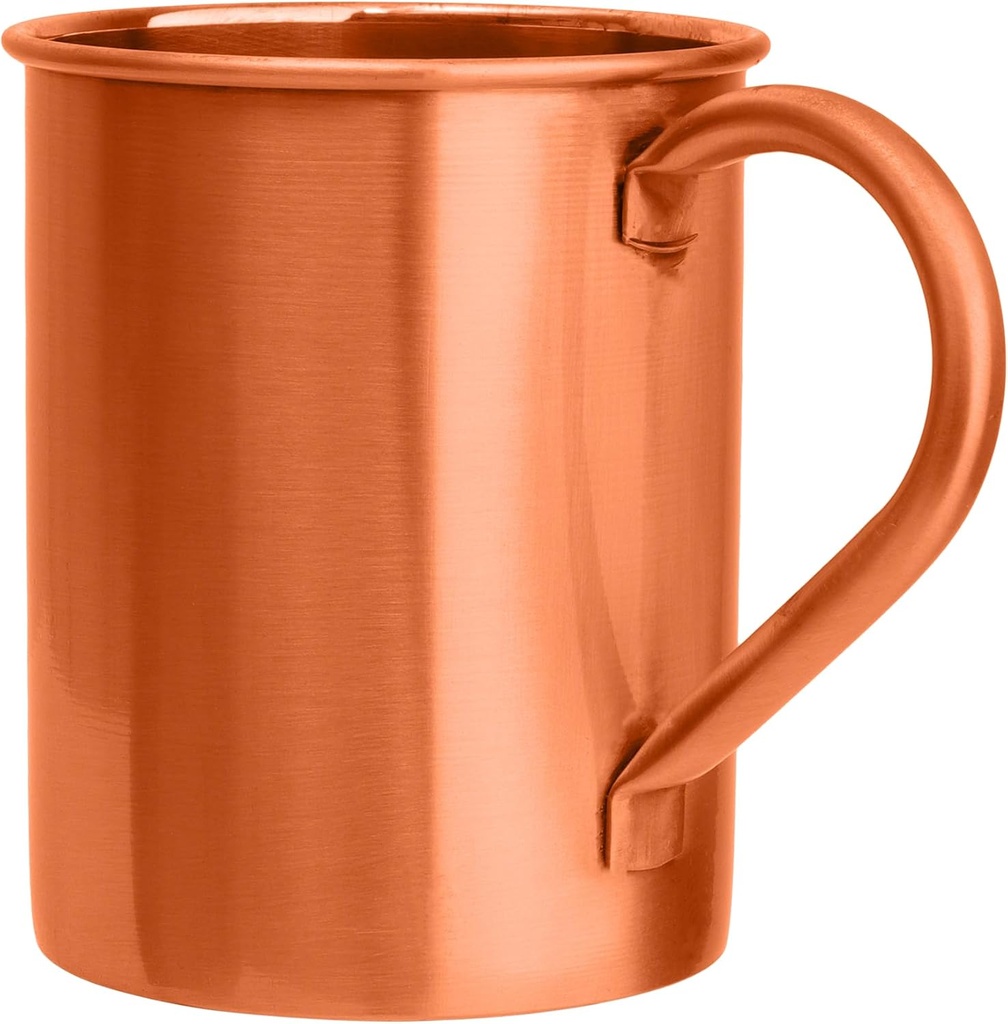 Moscow Mule Copper Mugs (16oz) | Food Grade 100% Pure Copper Cups | Handcrafted w/Lacquered Hammered Finish, Smooth Rounded Lip, Ergonomic Handle (No Rivet) w/Solid Grip