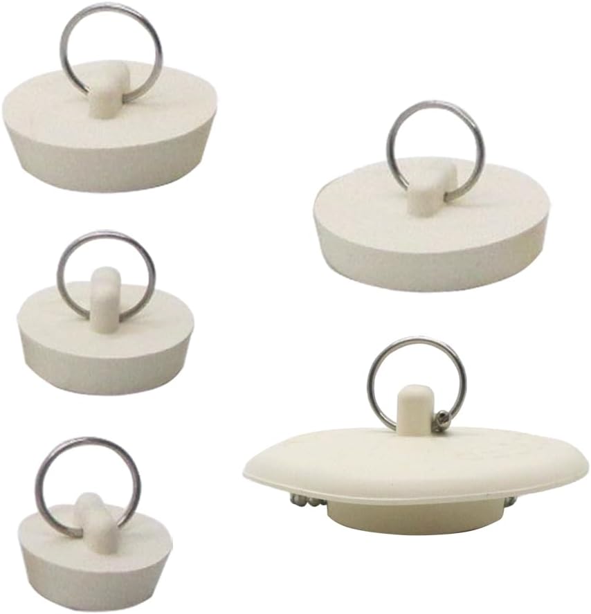 5 Pieces Bathtub Stopper - Five Sizes - Pool Plugs - Shower Rubber Drain for Kitchen, Bathtub, Sink, Pool & Laundry
