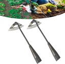 2Pcs Garden Hoe Tools, All-Steel Hardened Hollow Hoe, Garden Weed Puller, Sharp Garden Weeding Tools, Hand Hoe Gardening Edger Weeder Tool for Patio Weeding,Soil Loosening,Farm Planting (Long Handle)