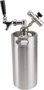 DADEA Mini Keg Dispenser with Faucet, Portable Beer Keg Growler 3.6L Stainless Steel Keg 60PSI Gauge Keg Tap Easy Home Dispenser System for Party Festival Home Bar
