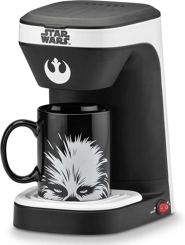 STAR WARS Chewbacca 1-Cup Coffee Maker from Select Brands - Convenient Drip Brew Machine - Comes with 12-Ounce Chewy Mug - Uses Ground Coffee - Perfect Holiday or Birthday Gift - Single Serve