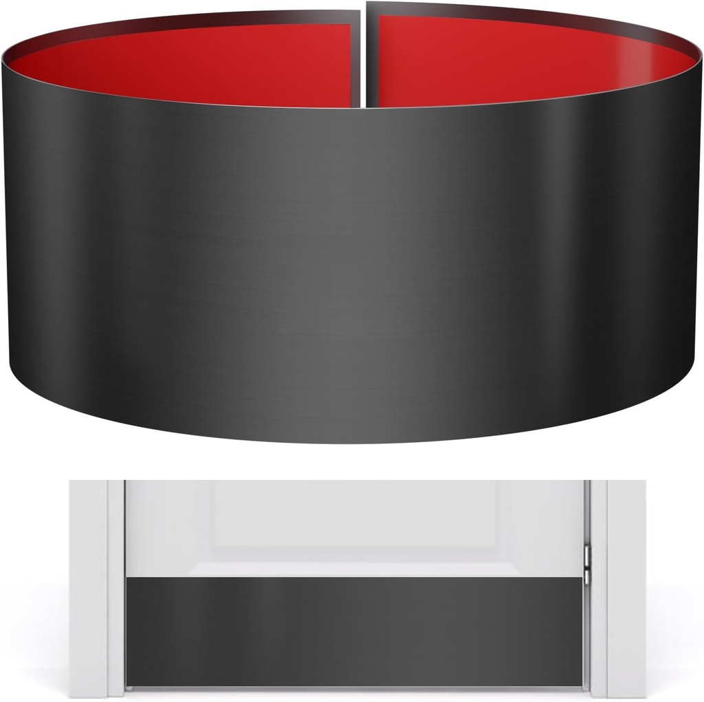 Stainless Steel Door Kick Plate, 8" x 34" Door Push Plate, Self Adhesive Kickplate for 36" Doors Interior or Exterior (Brushed Black)