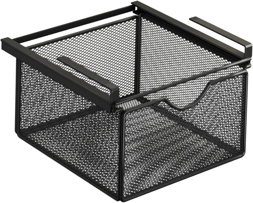 Under Desk Drawer Organizer Under Cabinet Organizer Space Saving Coffee Pod Holder Sliding Shelf for Dresser Snacks, 22cmx46cmx9cm