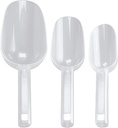 Plastic Ice Scoops 3 Pcs, Clear Thickened, For Freezer, Food Safe, Includes Small, Medium, And Large Sizes