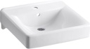 Kohler K-2084-0 Soho Wall-Mount Bathroom Sink, White, 1.38