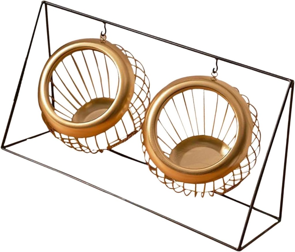 Coffee Pod Holder Fruit Bowl Multifunctional Snack Candy Container Wrought Iron Storage Basket for Kitchen Office Livingroom, Gold