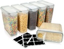 Cereal Containers Storage Set Large (6 Pack) Airtight Food Storage Containers for Kitchen & Pantry Organization, Cereal Storage Container Set for Crunchiness, 6 Pack