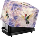 Hummingbird Flowers Print 4 Slice Toaster Cover with Drawstring, Dustproof Bread Machine Protector, Universal Size Stain-Resistant Oven Dust Cover