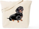 CafePress Black Tan Dachshund Tote Bag Reusable Natural Beige Canvas Shopping Bag