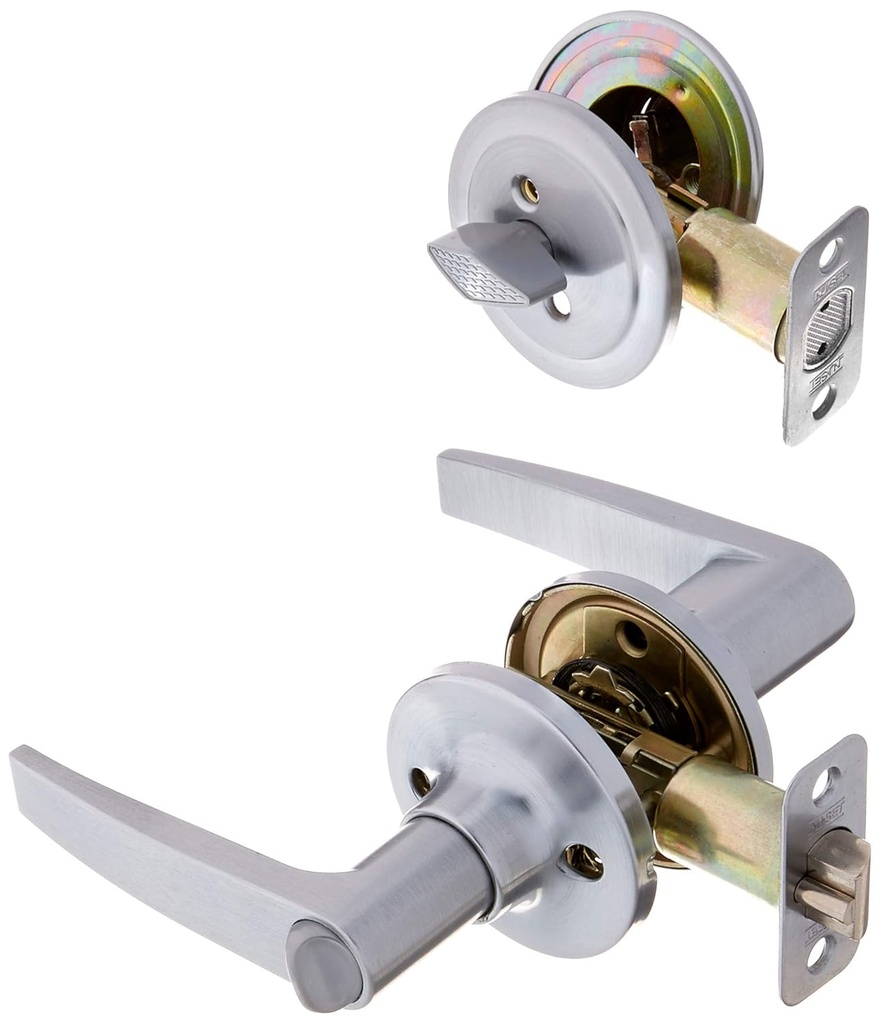 2 Sets of NuSet Keyed Alike Entry Lever Lock with Single Cylinder Dead Bolt Combo in Satin Chrome