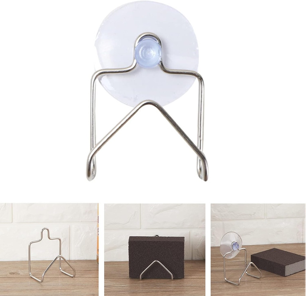 Stainless Steel Kitchen Sink Caddy Sponge Holder with Suction Cups Kitchen Organizer Rack (size:7.4cm x 6cm)