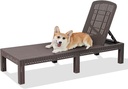 DIMAR GARDEN Outdoor Chaise Lounge,Resin Pool Lounge Chair Waterproof Recliner,Mocha