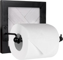 Autumn Alley Modern Farmhouse Toilet Paper Holder with Unique Shiplap Motif – Handcrafted Wood Toilet Paper Dispenser – Classy Black and White Wall Mount – Shabby Chic Rustic Farmhouse Bathroom Décor