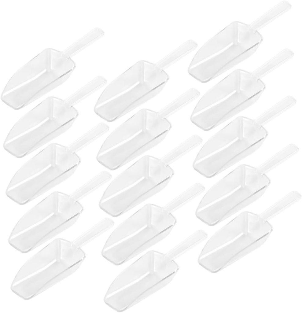 DECHOUS 15pcs Multi-purpose Measuring Scoops Plastic Ice Scoops for Flour Sugar Bread Salad Compact Kitchen Measuring Cups for Parties Weddings Home Use