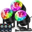 NEQUARE Disco Ball DJ Party Lights Sound Activated with Remote Control Strobe Lamp 7 Modes Stage Light for Home Room Dance Parties Karaoke Halloween Christmas Birthday Decorations[3-Pack]